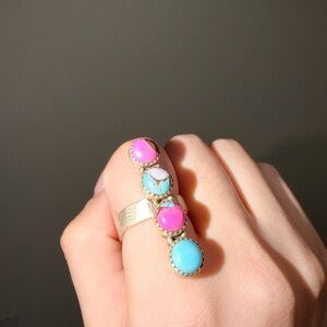 Handmade Sterling Silver Cotton Candy Adjustable Ring Signed Nizhoni (7)